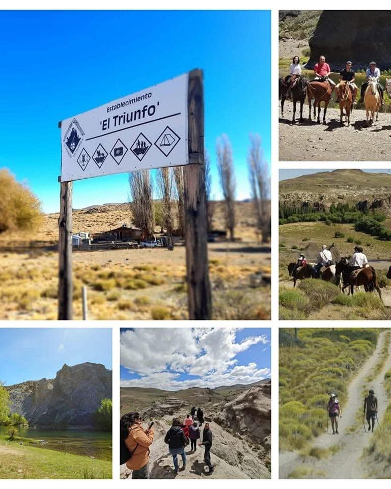 Familia Millar recibiendo visitantes en El Triunfo, Pichileufú